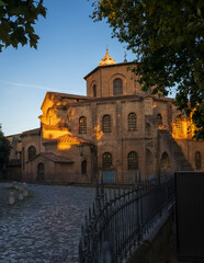 Basilica di San Vitale at morning, one of the most important examples of early Christian Byzantine...