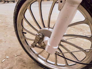 15 January 2024. Dhaka, Bangladesh. China electric bicycle front tire.