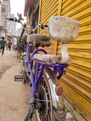 15 January 2024. Dhaka, Bangladesh.Back side of electric bicycle