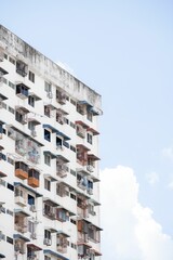 Beautiful view of an apartment building with balconies in Penang, Malaysia