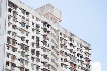 Beautiful view of an apartment building with balconies in Penang, Malaysia