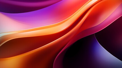 Graceful Chromatic Waves - Soothing Fluid Gradient of Warm and Cool Hues in Elegant Soft Curves and Flowing Forms