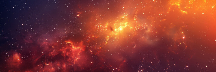 Fototapeta na wymiar red nebula star space background, red smoke wave background, dark purple galaxy background with red and orange gradient, banner, copy space