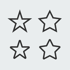Simple Star icons. Easy editable outline symbols.