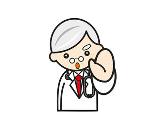 ストップポーズのベテラン医師　上半身