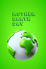 Mother Earth day. The Earth silhouette in cutout vector style. 3d vector