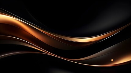 Luxurious Futuristic Gradient Background with Dynamic Abstract Lines and Golden Accents
