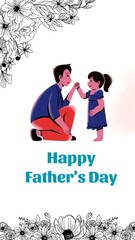 a poster for a father and daughter that says happy fathers day, Happy Fathers Day card post poster, Illustration, vector art