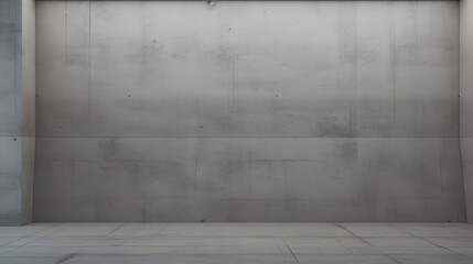 Minimalist Concrete Room in Industrial Building with Textured Wall and Floor Elements description:This image depicts a large,empty room with stark