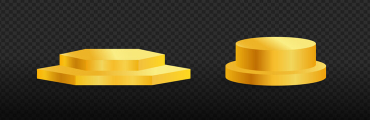 Gold product podium. Golden  stand  for product marketing vector