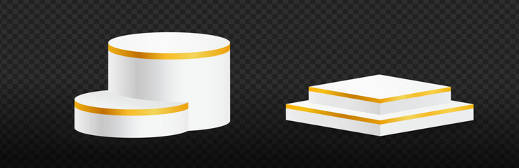 podium, pedestal, 3d, product, white, stand, platform, stage, base, gold, golden, background, vector, place, scene