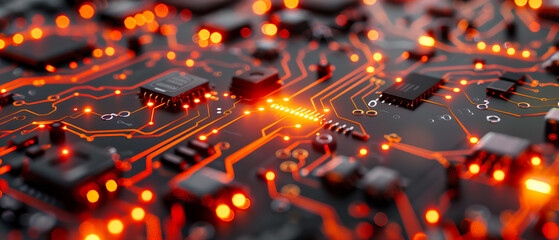 The Heart of Technology: A Detailed Look at Electronic Circuit Boards and Microchips, Symbolizing Innovation and Progress