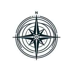 compass and wind rose icon. vector illustration of compass icon. nautical compass
