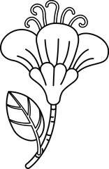 Hand drawn flower character illustration, vector