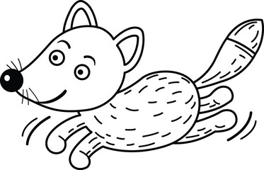 Hand drawn fox character illustration, vector