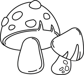 Hand drawn mushroom illustration, vector