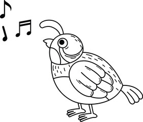 Fototapeta premium Hand drawn nightingale character illustration, vector
