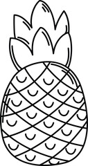 illustration of pineapple outline white on background vector