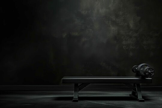 Weight bench with space for text on black