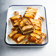 Homemade apple pie with walnut and spices