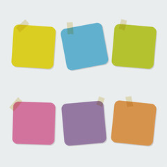 Sticky notes paper icon. Multicolor post it notes symbol.