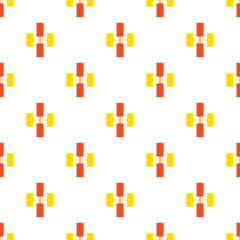 Seamless pattern abstract cross orange color background, simple ethnic textile pattern vector.