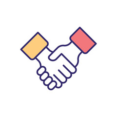 Peace handshake vector icon