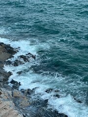 Sea waves and rocks