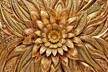 antique gold flower ornament
