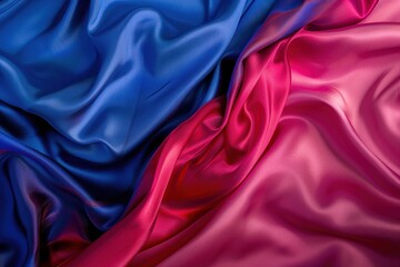 abstract background of a blue and red silk - obrazy, fototapety, plakaty