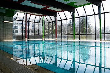 indoor pool glass and water