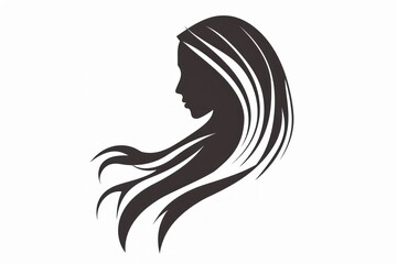 women veils silhouette and hairstyles illustration logo