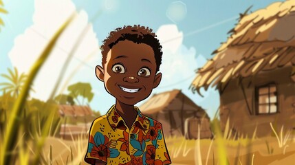 Cartoon african child