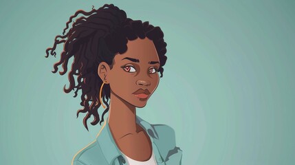 Fototapeta premium Cartoon african young woman