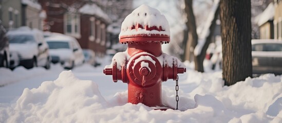 Snow-covered fire hydrant