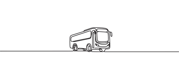 Continuous line drawing of a bus, vector illustration, public transport. bus travel concept. © Hanna