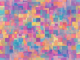 A pattern of colorful squares in violet and purple tone, pink tiles texture illustration, AI generated.