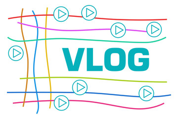 Vlog Turquoise Colorful Triangles Lines Square 