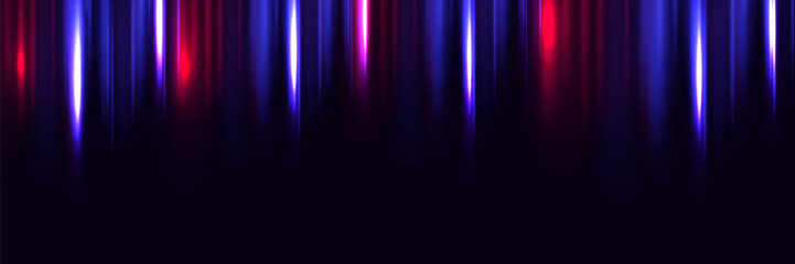 Abstract background of glowing lines. Neon lines with glare of light. Abstract lines on a dark background. Futuristic technological style.