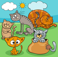 cats and kittens animal characters cartoon illustration - 780478714