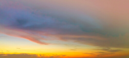 Sunset Sky with Twilight in the Evening as the colors of Sunset Cloud Nature as Sky Backgrounds,...