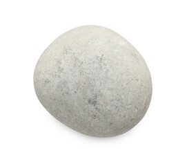 One light stone isolated on white, top view