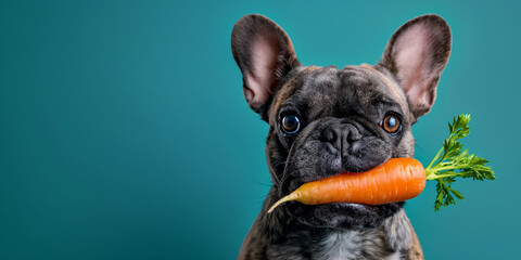 Dog with carrot