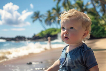 Summer Beach Holiday Chaos: Naughty Children Causing Mischief