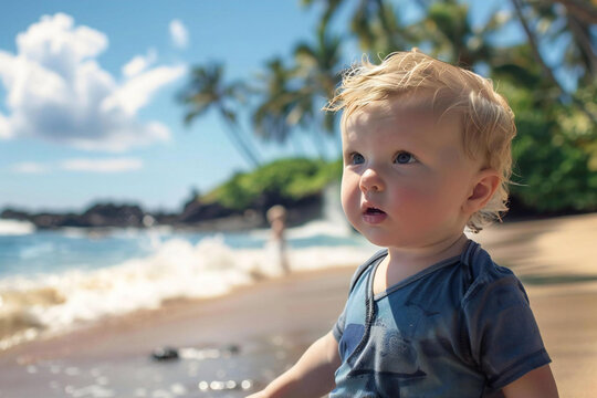 Summer Beach Holiday Chaos: Naughty Children Causing Mischief