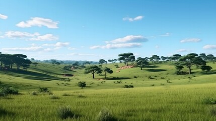 Fototapeta premium beautiful green grass savanna