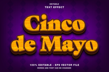 Cinco de Mayo 3d Editable Text Effect Template Style Premium Vector