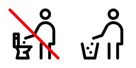 Do not litter line icon. Vector graphics
