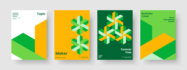 Fototapeta premium Isolated Report Template. Geometric Poster Layout. Creative Book Cover Design. Background. Brochure. Business Presentation. Flyer. Banner. Notebook. Magazine. Brand Identity. Handbill. Catalog