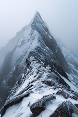 a mountain peak with snow on it